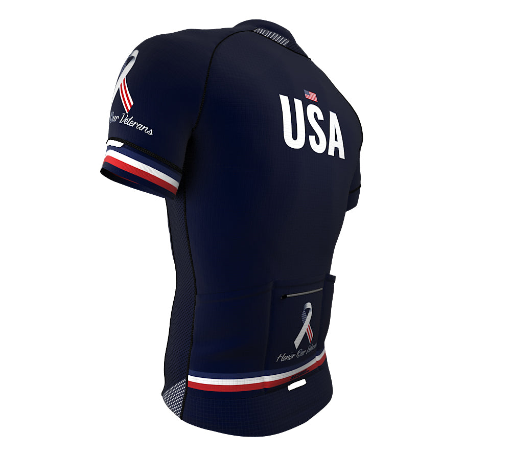 U.S. Honor Our Veterans Code Blue Cycling Jersey
