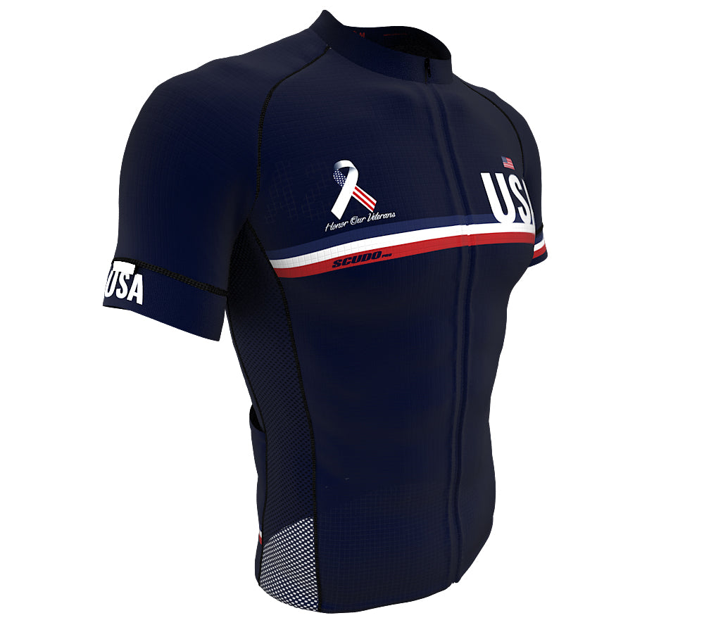 U.S. Honor Our Veterans Code Blue Cycling Jersey