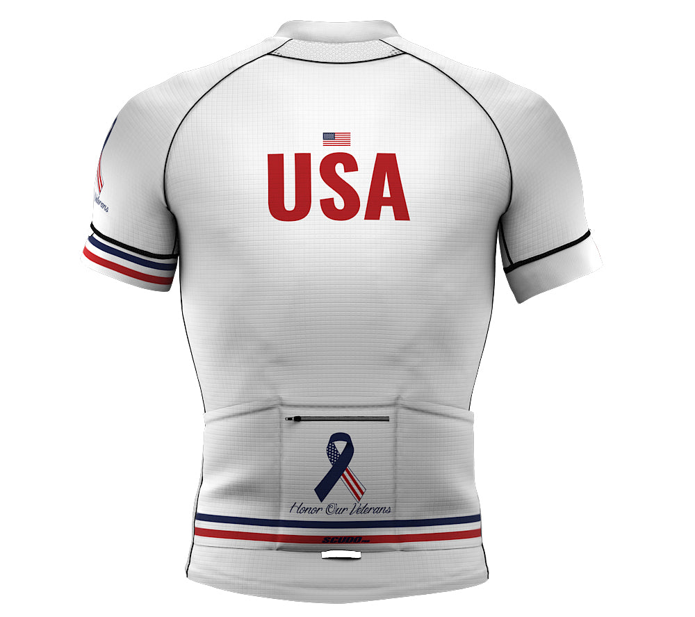 U.S. Honor Our Veterans Code White Cycling Jersey