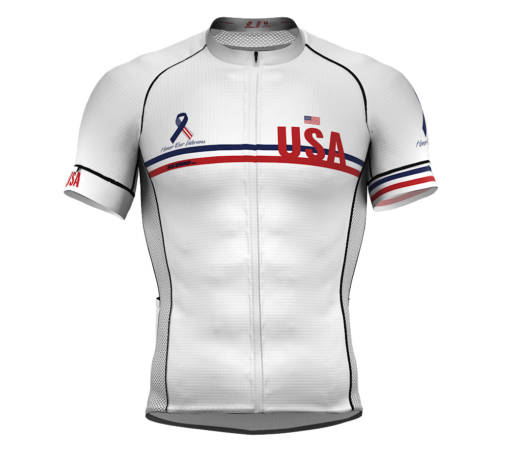 U.S. Honor Our Veterans Code White Cycling Jersey