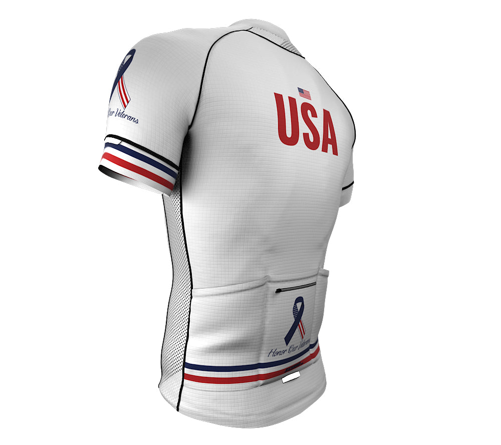 U.S. Honor Our Veterans Code White Cycling Jersey