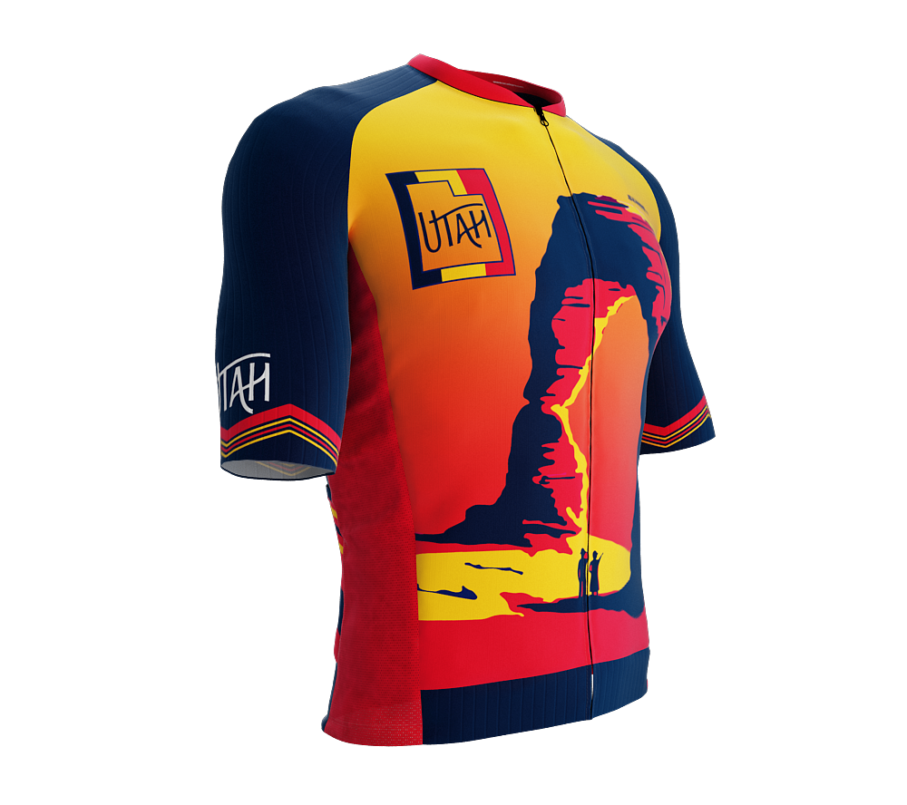 ScudoPro Pro-Elite Short Sleeve Cycling Jersey Utah USA State Icon landmark symbol identity  | Men and Women