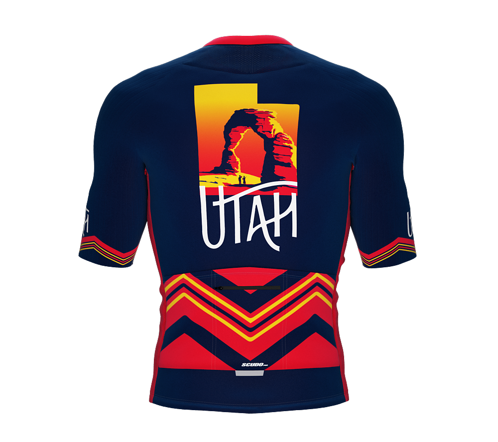 ScudoPro Pro-Elite Short Sleeve Cycling Jersey Utah USA State Icon landmark symbol identity  | Men and Women