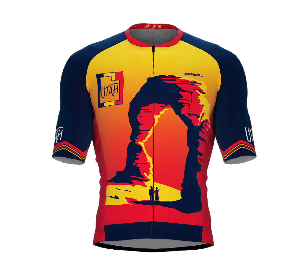 ScudoPro Pro-Elite Short Sleeve Cycling Jersey Utah USA State Icon landmark symbol identity  | Men and Women