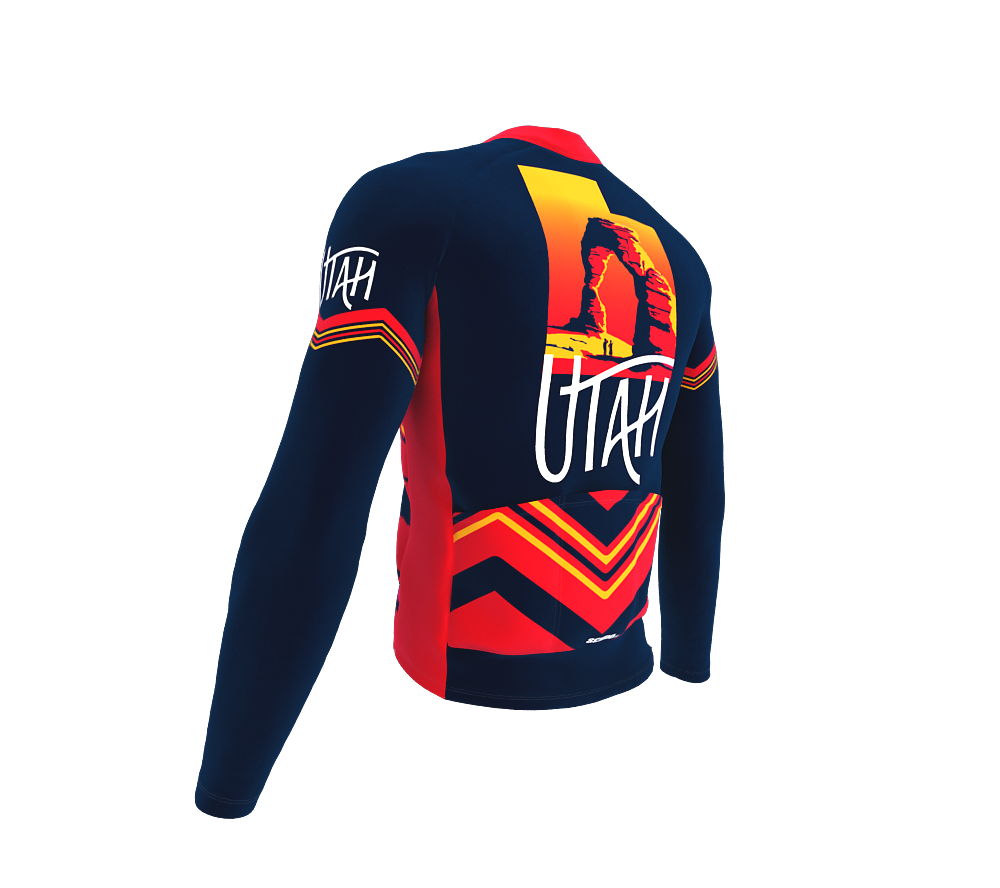 ScudoPro Pro Thermal Long Sleeve Cycling Jersey Utah USA state Icon landmark identity  | Men and Women