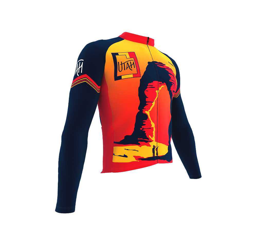 ScudoPro Pro Thermal Long Sleeve Cycling Jersey Utah USA state Icon landmark identity  | Men and Women