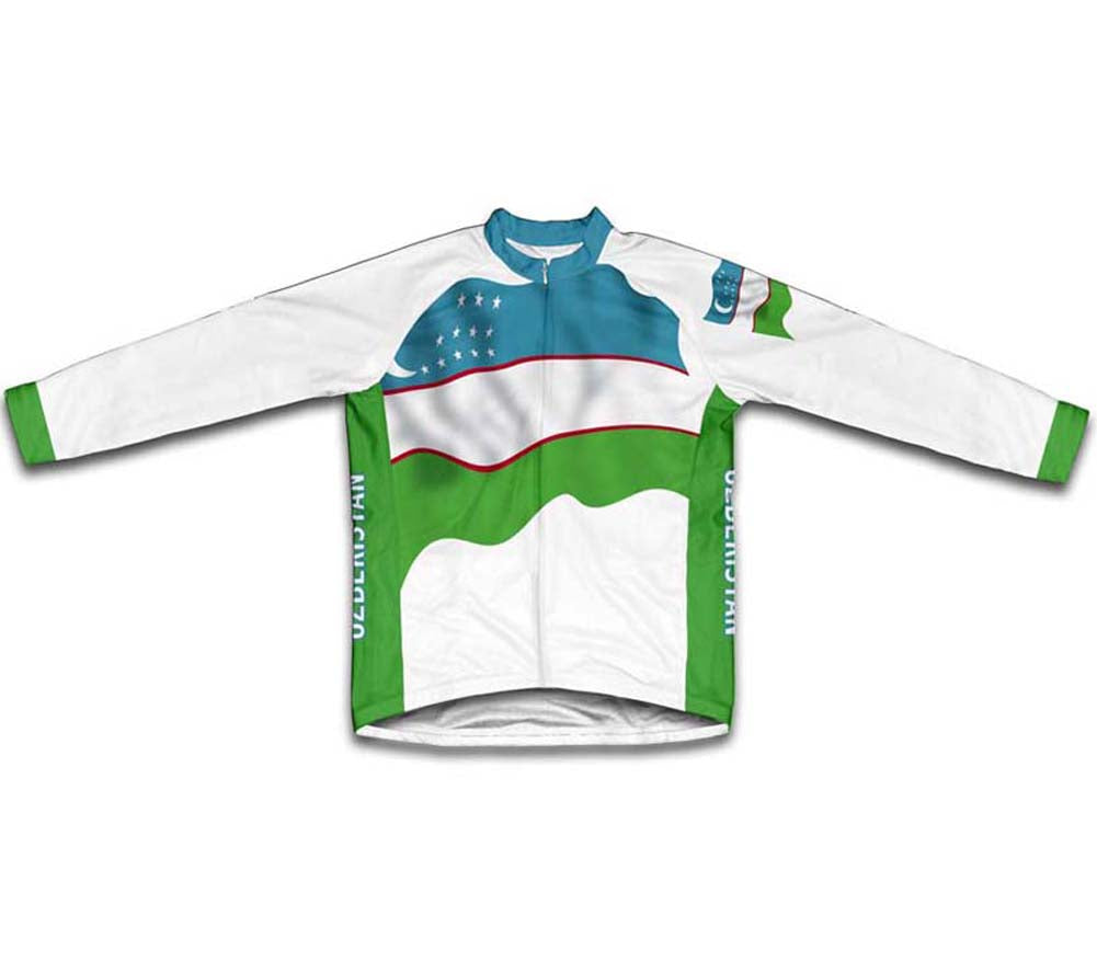 Uzbekistan Flag Winter Thermal Cycling Jersey