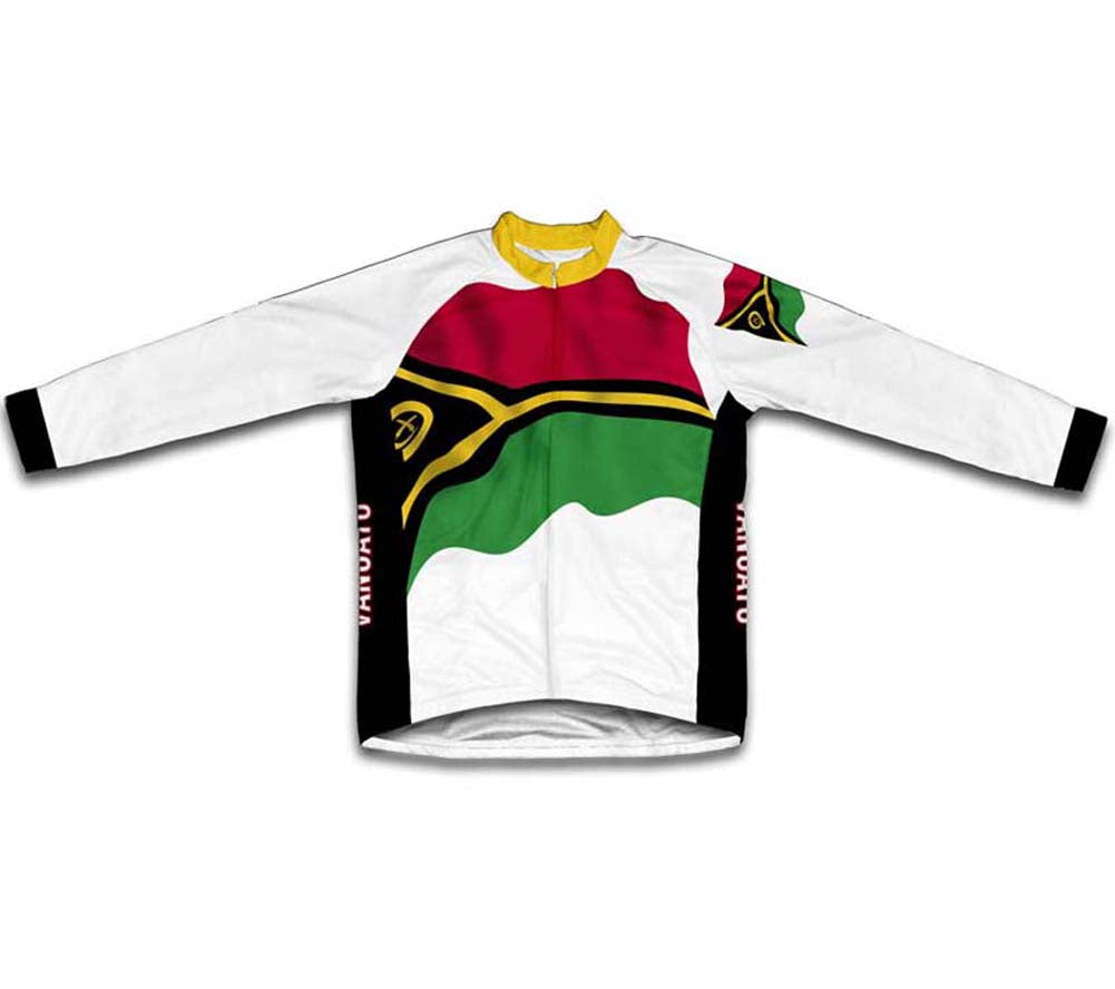 Vanuatu Flag Winter Thermal Cycling Jersey