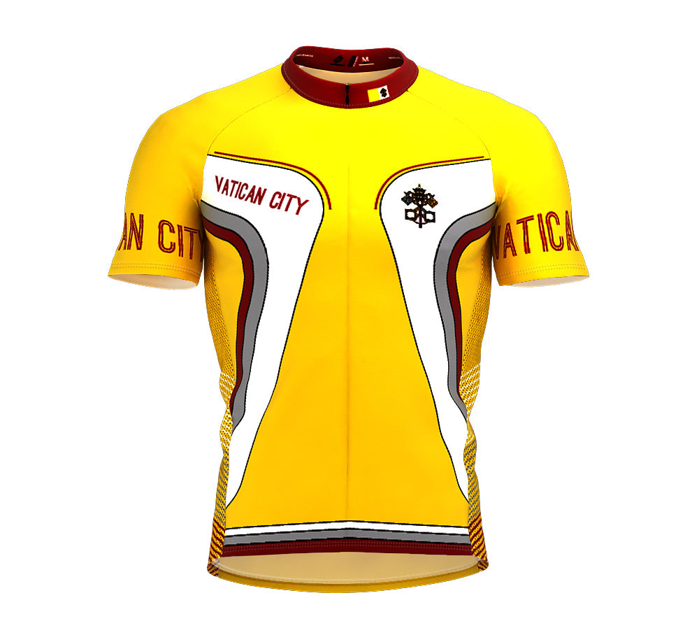 Vatican City  Full Zipper Bike Short Sleeve Cycling Jersey