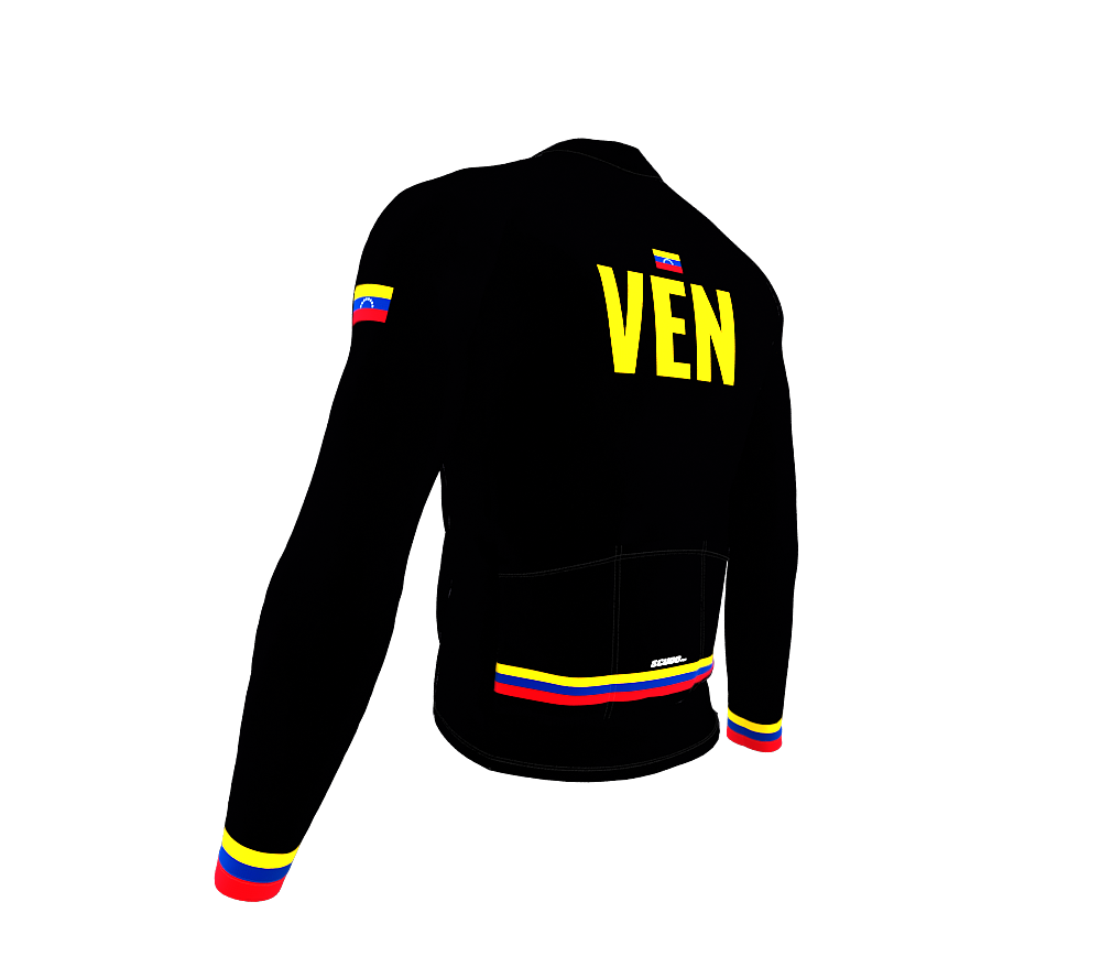 ScudoPro Pro Thermal Long Sleeve Cycling Jersey Country CODE Venezuela Black | Men and Women