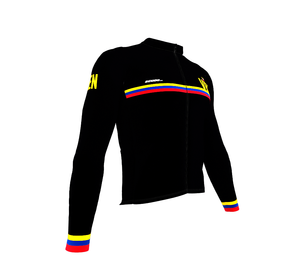 ScudoPro Pro Thermal Long Sleeve Cycling Jersey Country CODE Venezuela Black | Men and Women