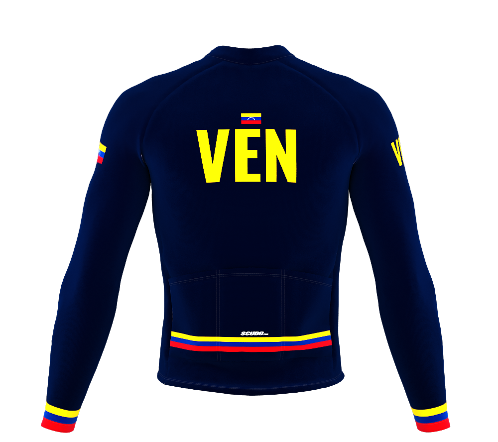 ScudoPro Pro Thermal Long Sleeve Cycling Jersey Country CODE Venezuela Blue | Men and Women