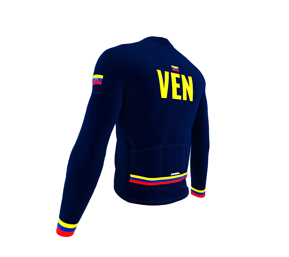 ScudoPro Pro Thermal Long Sleeve Cycling Jersey Country CODE Venezuela Blue | Men and Women