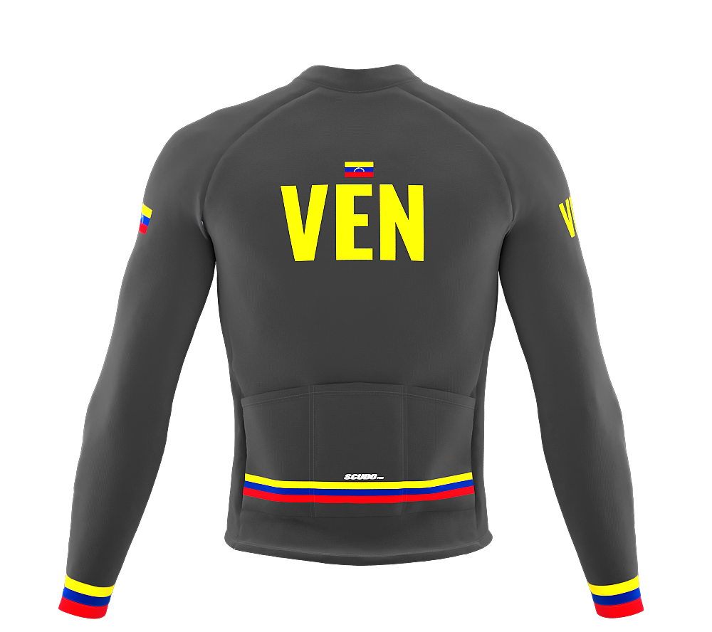 ScudoPro Pro Thermal Long Sleeve Cycling Jersey Country CODE Venezuela Gray | Men and Women