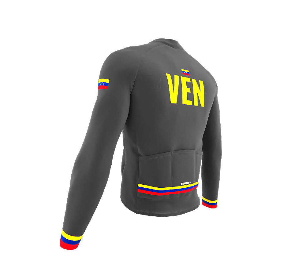 ScudoPro Pro Thermal Long Sleeve Cycling Jersey Country CODE Venezuela Gray | Men and Women
