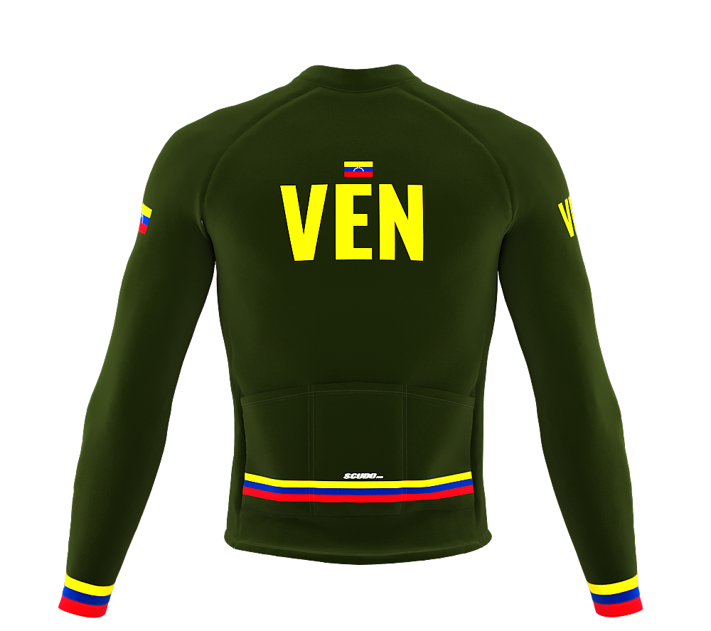 ScudoPro Pro Thermal Long Sleeve Cycling Jersey Country CODE Venezuela Green | Men and Women
