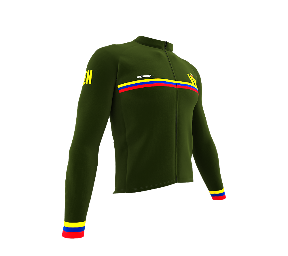 ScudoPro Pro Thermal Long Sleeve Cycling Jersey Country CODE Venezuela Green | Men and Women