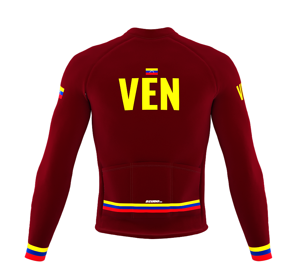 ScudoPro Pro Thermal Long Sleeve Cycling Jersey Country CODE Venezuela Vine | Men and Women