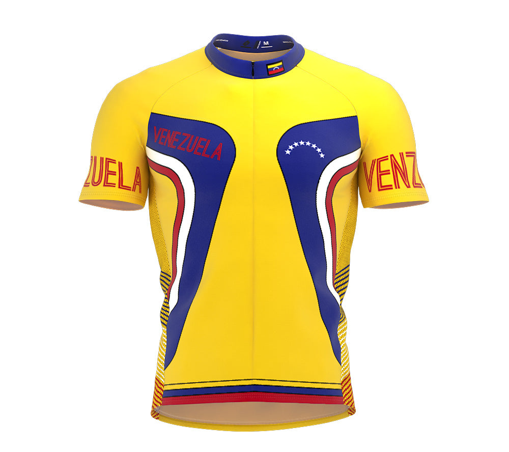 Venezuela Full Zipper Bike Short Sleeve Cycling Jersey for Men And