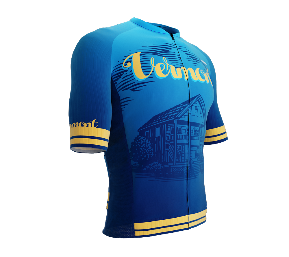 ScudoPro Pro-Elite Short Sleeve Cycling Jersey Vermont USA State Icon landmark symbol identity  | Men and Women