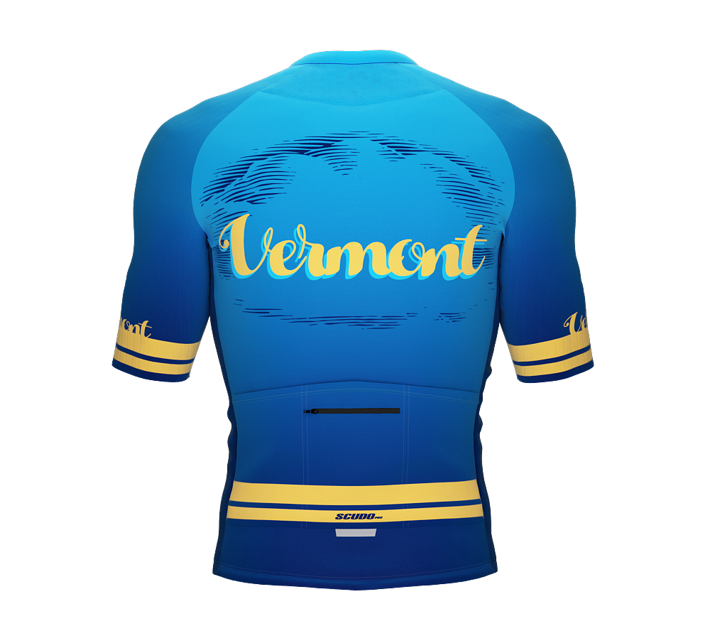 ScudoPro Pro-Elite Short Sleeve Cycling Jersey Vermont USA State Icon landmark symbol identity  | Men and Women