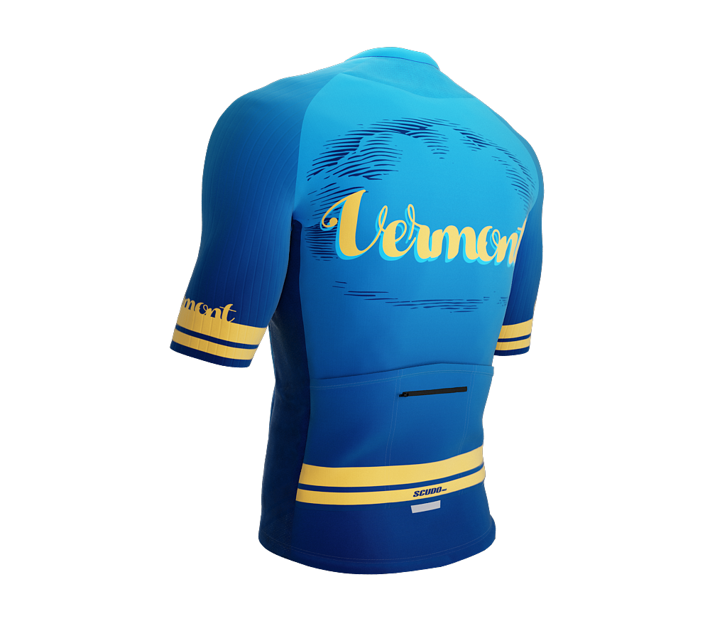 ScudoPro Pro-Elite Short Sleeve Cycling Jersey Vermont USA State Icon landmark symbol identity  | Men and Women