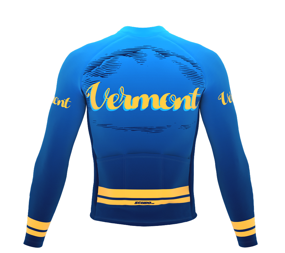 ScudoPro Pro Thermal Long Sleeve Cycling Jersey Vermont USA state Icon landmark identity  | Men and Women