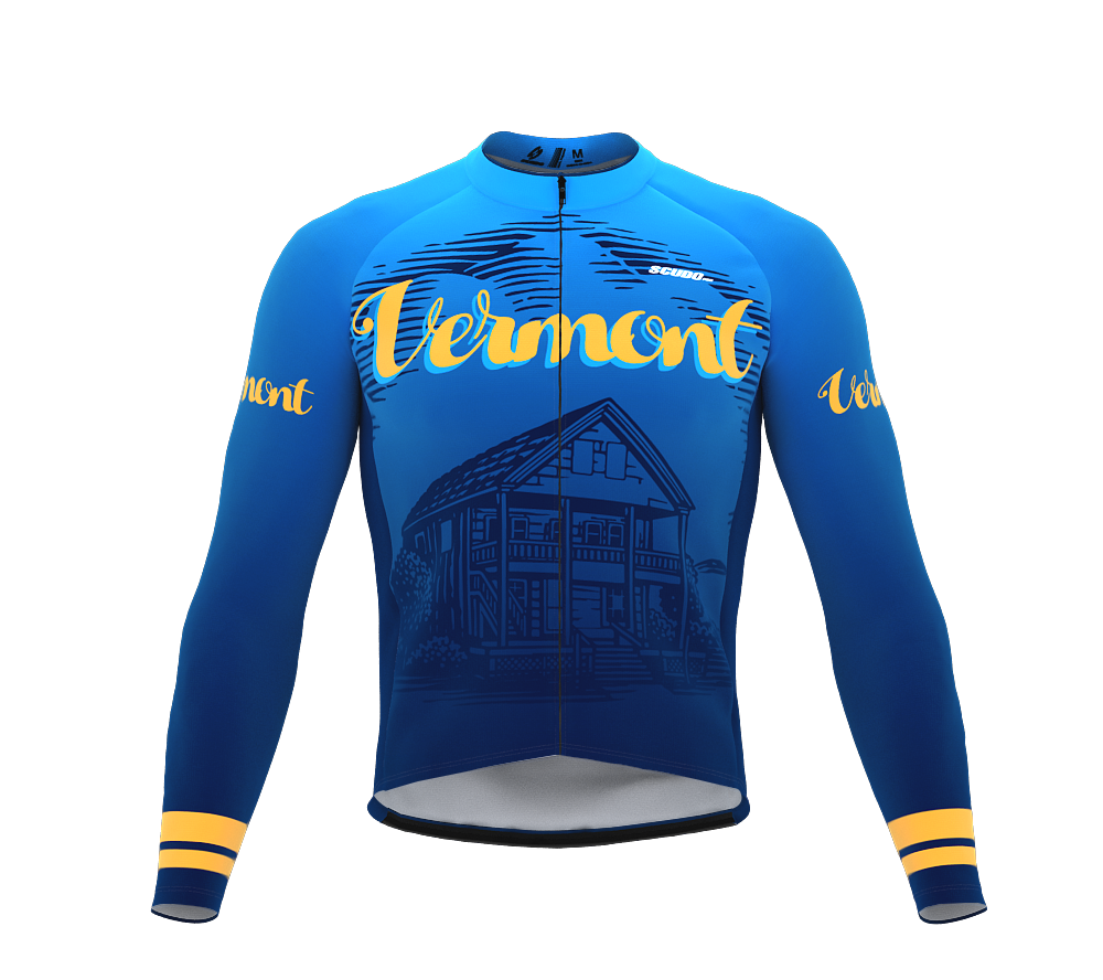 ScudoPro Pro Thermal Long Sleeve Cycling Jersey Vermont USA state Icon landmark identity  | Men and Women