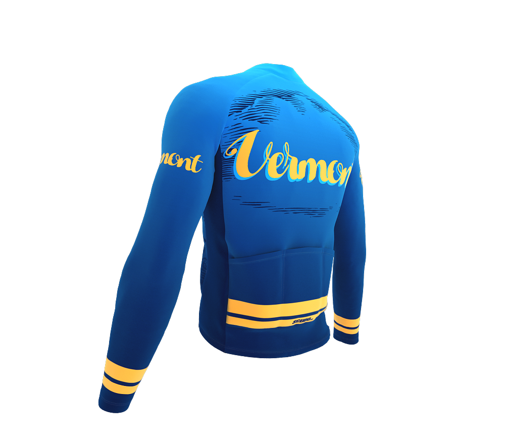 ScudoPro Pro Thermal Long Sleeve Cycling Jersey Vermont USA state Icon landmark identity  | Men and Women