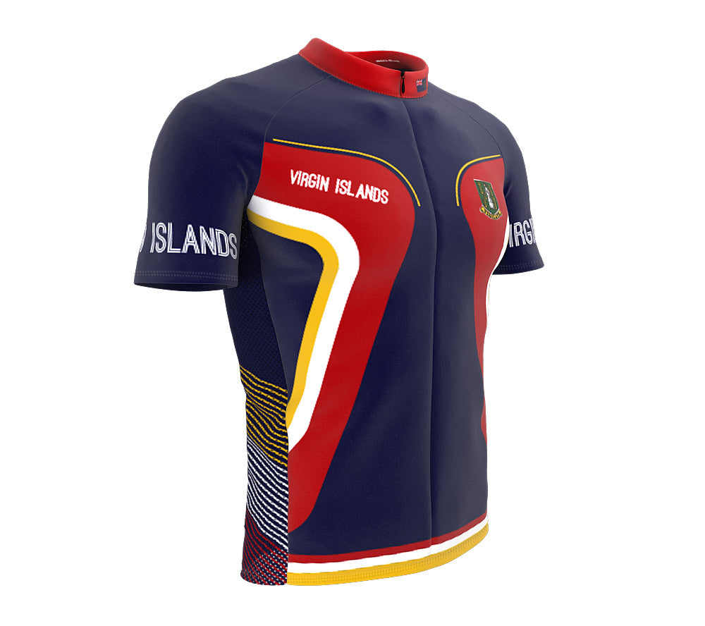 Virgin Islands - UK  Full Zipper Bike Short Sleeve Cycling Jersey