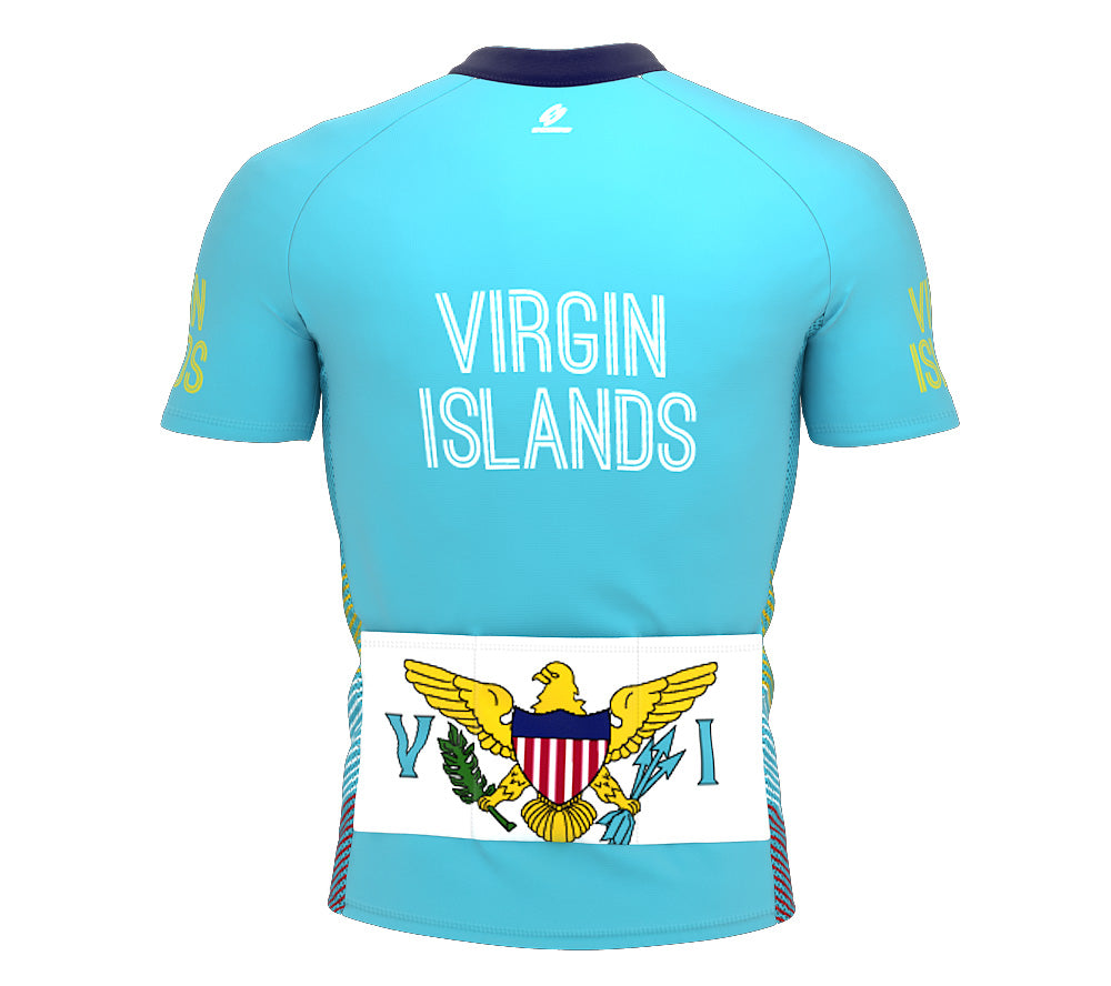 Virgin Islands - US  Full Zipper Bike Short Sleeve Cycling Jersey