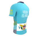 Virgin Islands - US  Full Zipper Bike Short Sleeve Cycling Jersey