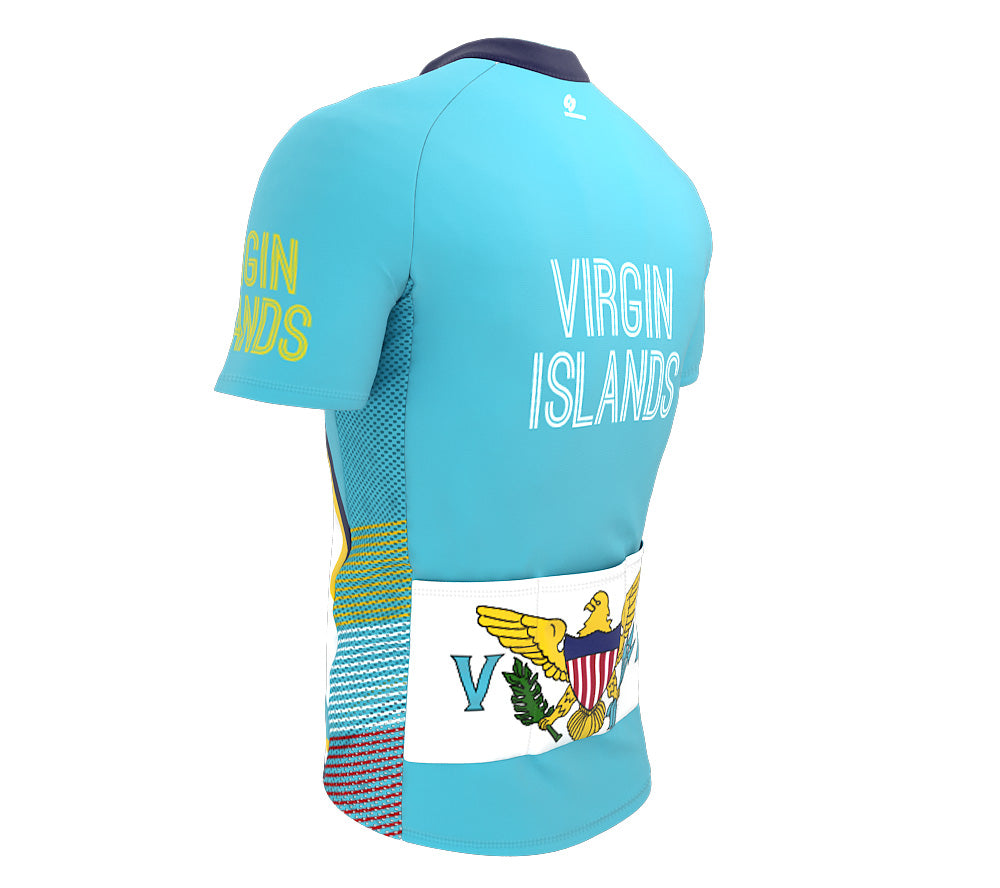Virgin Islands - US  Full Zipper Bike Short Sleeve Cycling Jersey