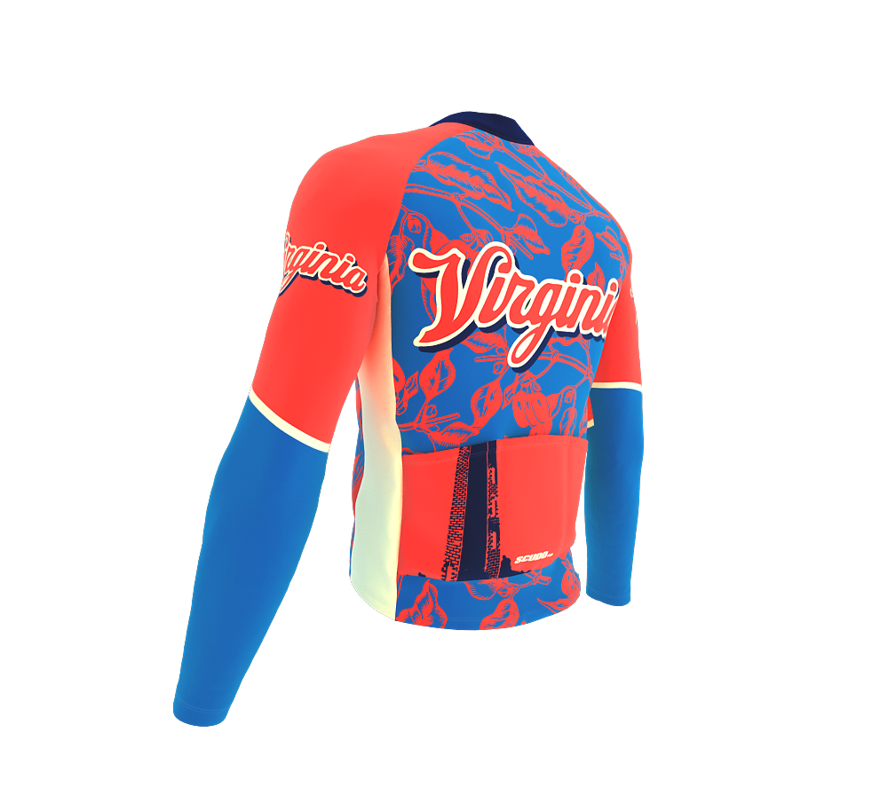 ScudoPro Pro Thermal Long Sleeve Cycling Jersey Virginia USA state Icon landmark identity  | Men and Women