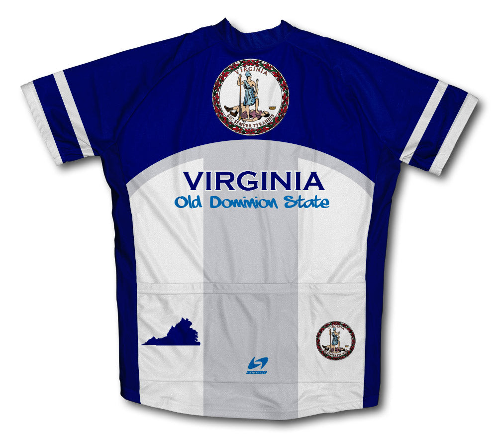 Virginia Flag Short Sleeve Cycling Jersey for Men and Women
