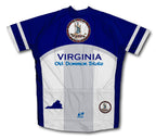 Virginia Flag Short Sleeve Cycling Jersey for Men and Women