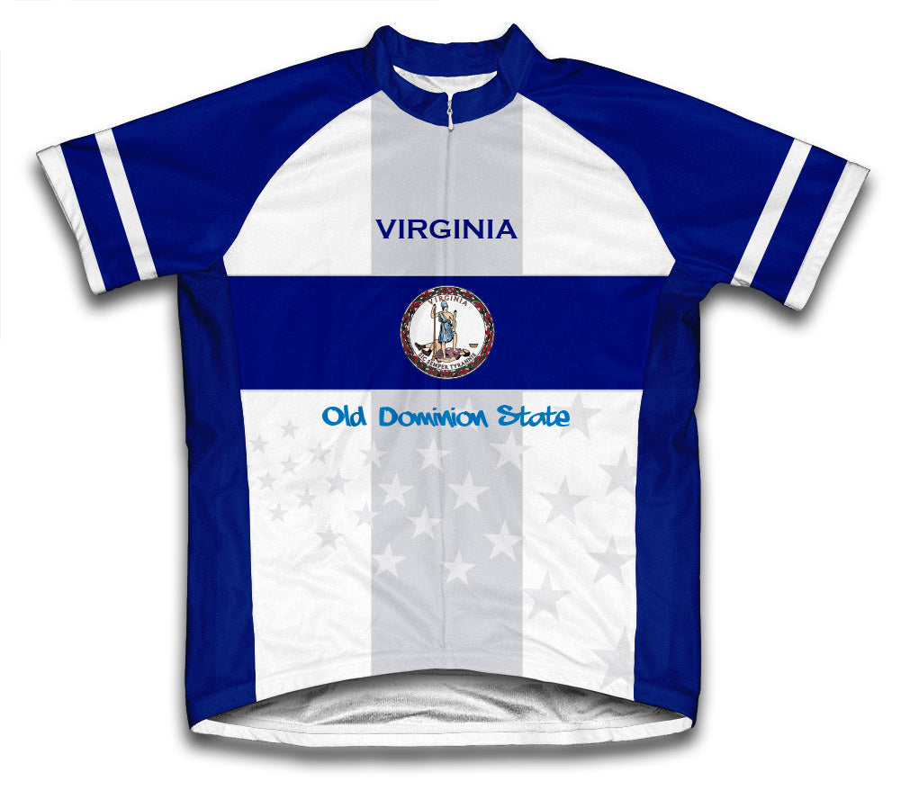 Virginia Flag Short Sleeve Cycling Jersey for Men and Women