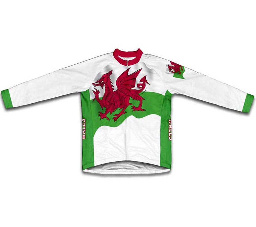 Wales Flag Winter Thermal Cycling Jersey