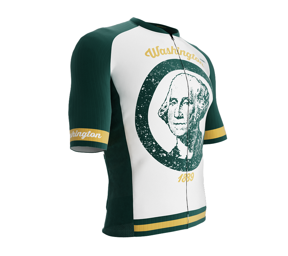 ScudoPro Pro-Elite Short Sleeve Cycling Jersey Washington USA State Icon landmark symbol identity  | Men and Women