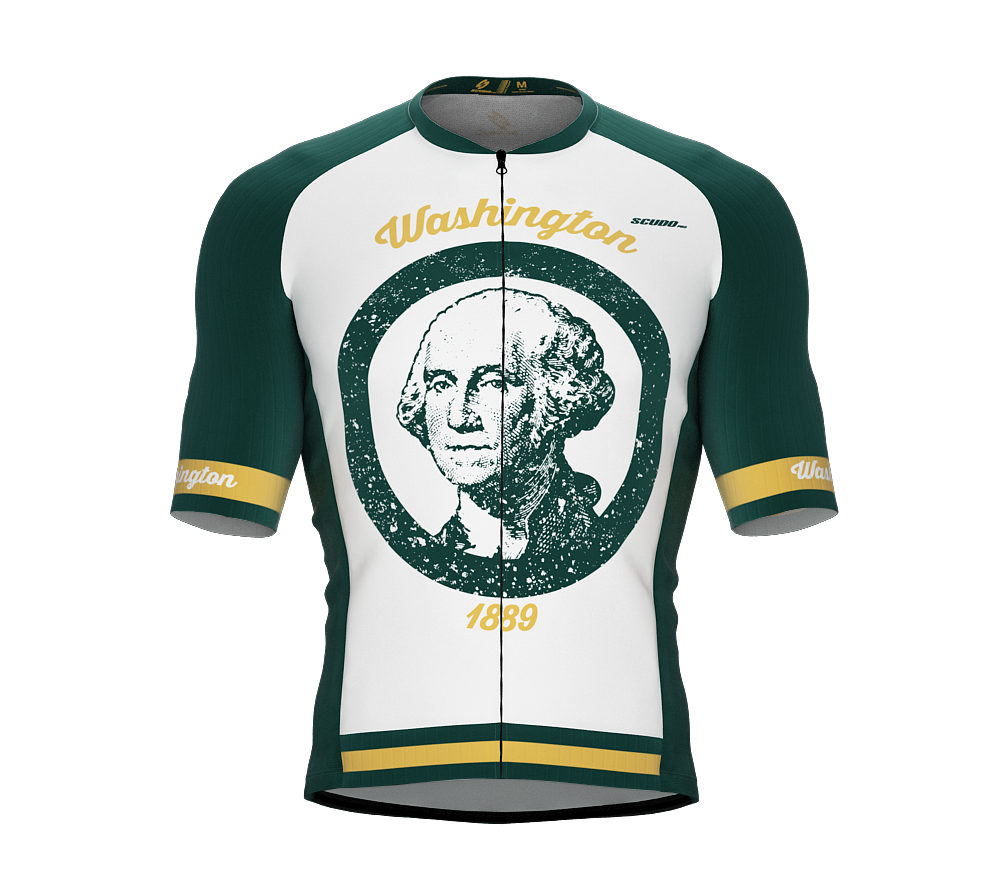 ScudoPro Pro-Elite Short Sleeve Cycling Jersey Washington USA State Icon landmark symbol identity  | Men and Women