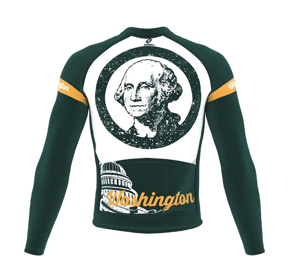 ScudoPro Pro Thermal Long Sleeve Cycling Jersey Washington USA state Icon landmark identity  | Men and Women