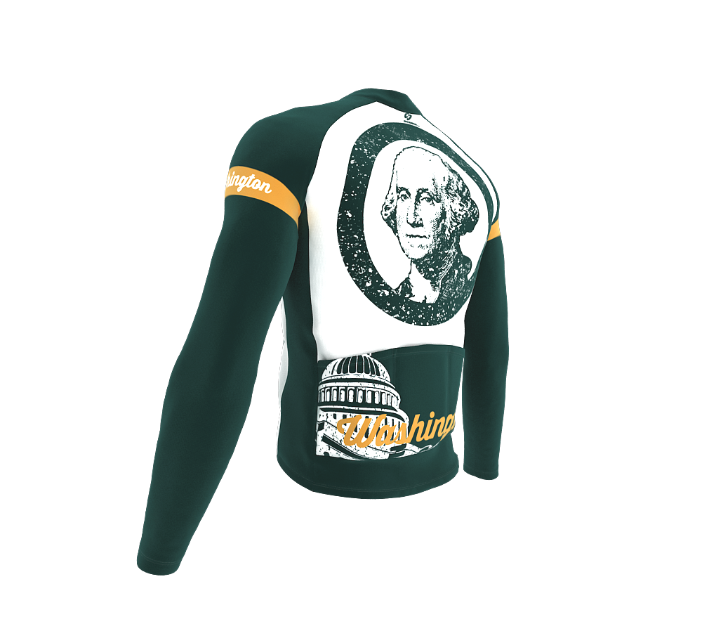 ScudoPro Pro Thermal Long Sleeve Cycling Jersey Washington USA state Icon landmark identity  | Men and Women
