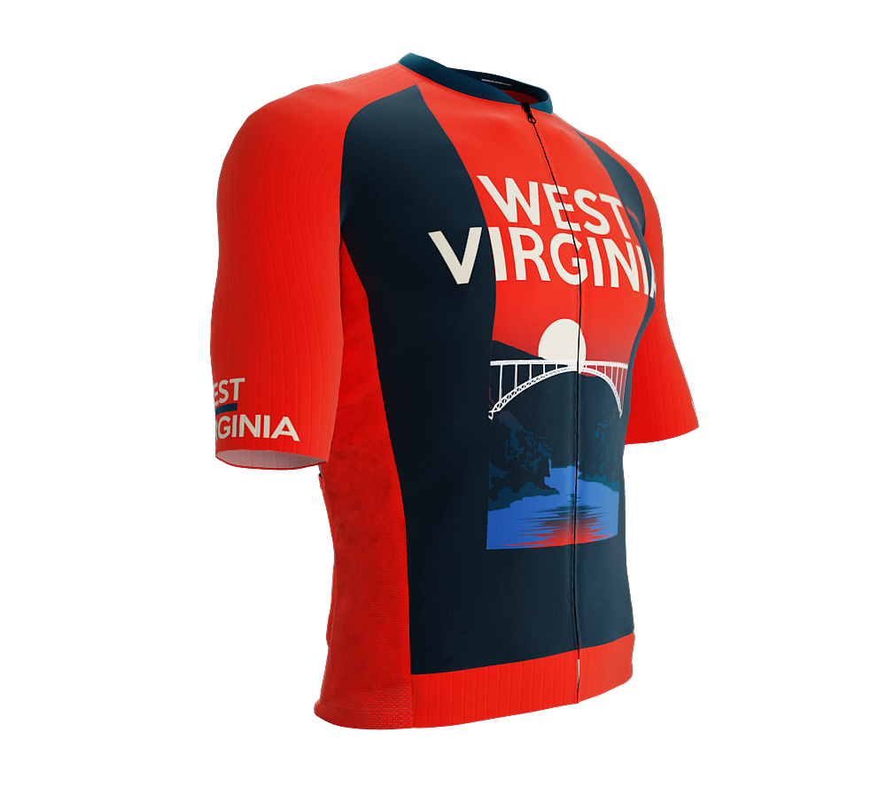ScudoPro Pro-Elite Short Sleeve Cycling Jersey West Virginia USA State Icon landmark symbol identity  | Men and Women
