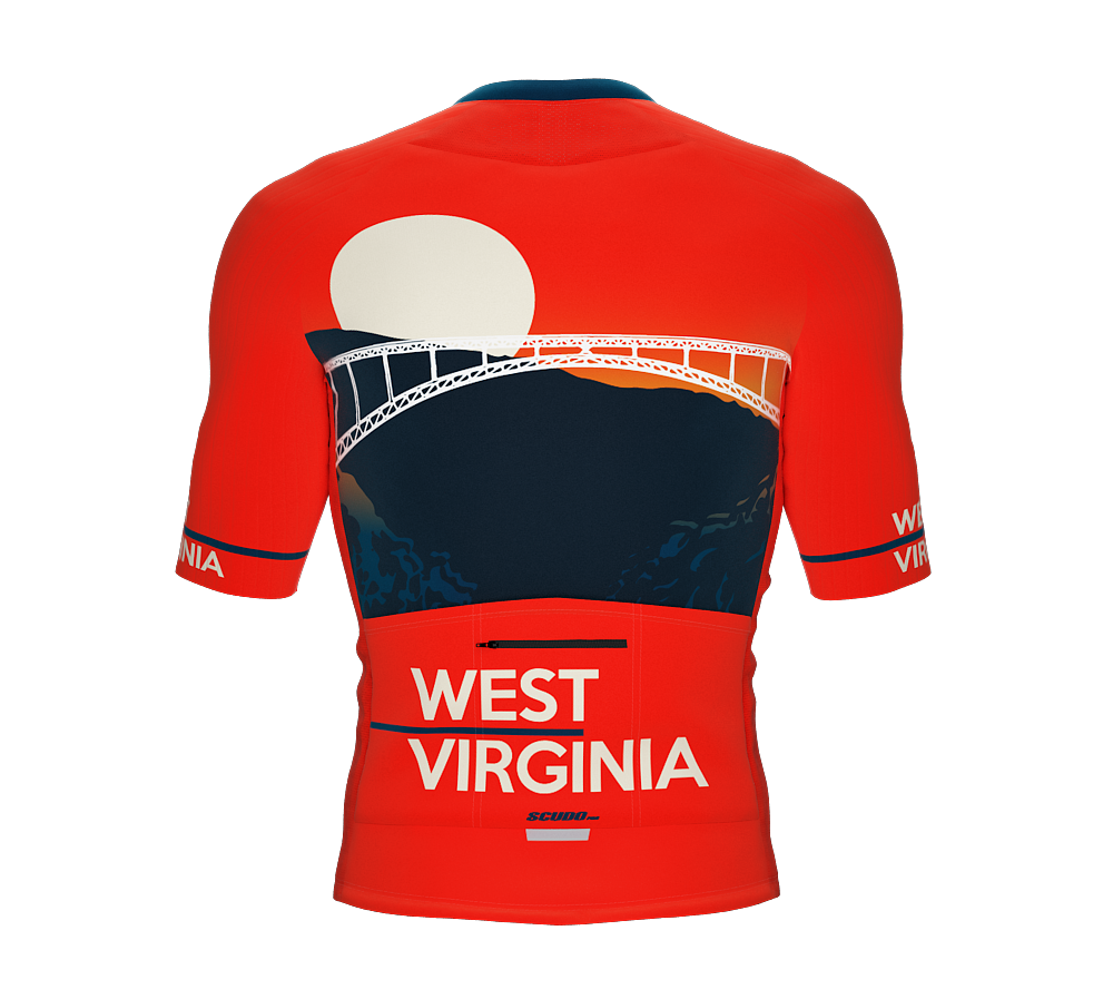 ScudoPro Pro-Elite Short Sleeve Cycling Jersey West Virginia USA State Icon landmark symbol identity  | Men and Women