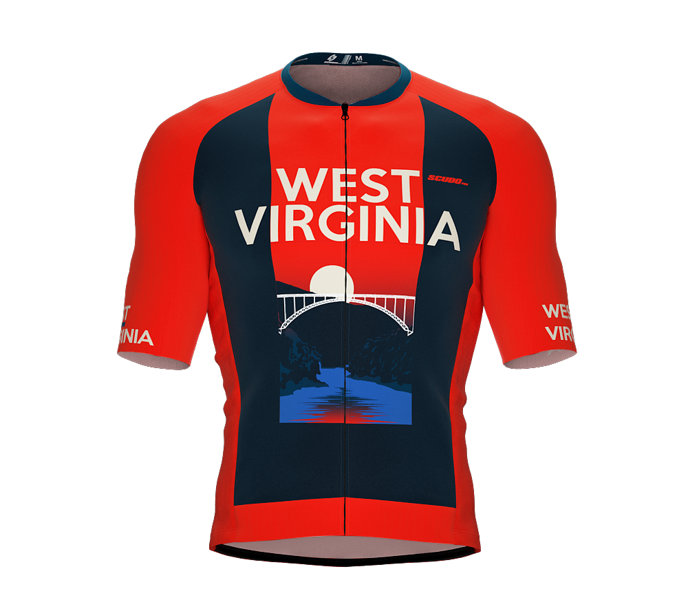 ScudoPro Pro-Elite Short Sleeve Cycling Jersey West Virginia USA State Icon landmark symbol identity  | Men and Women