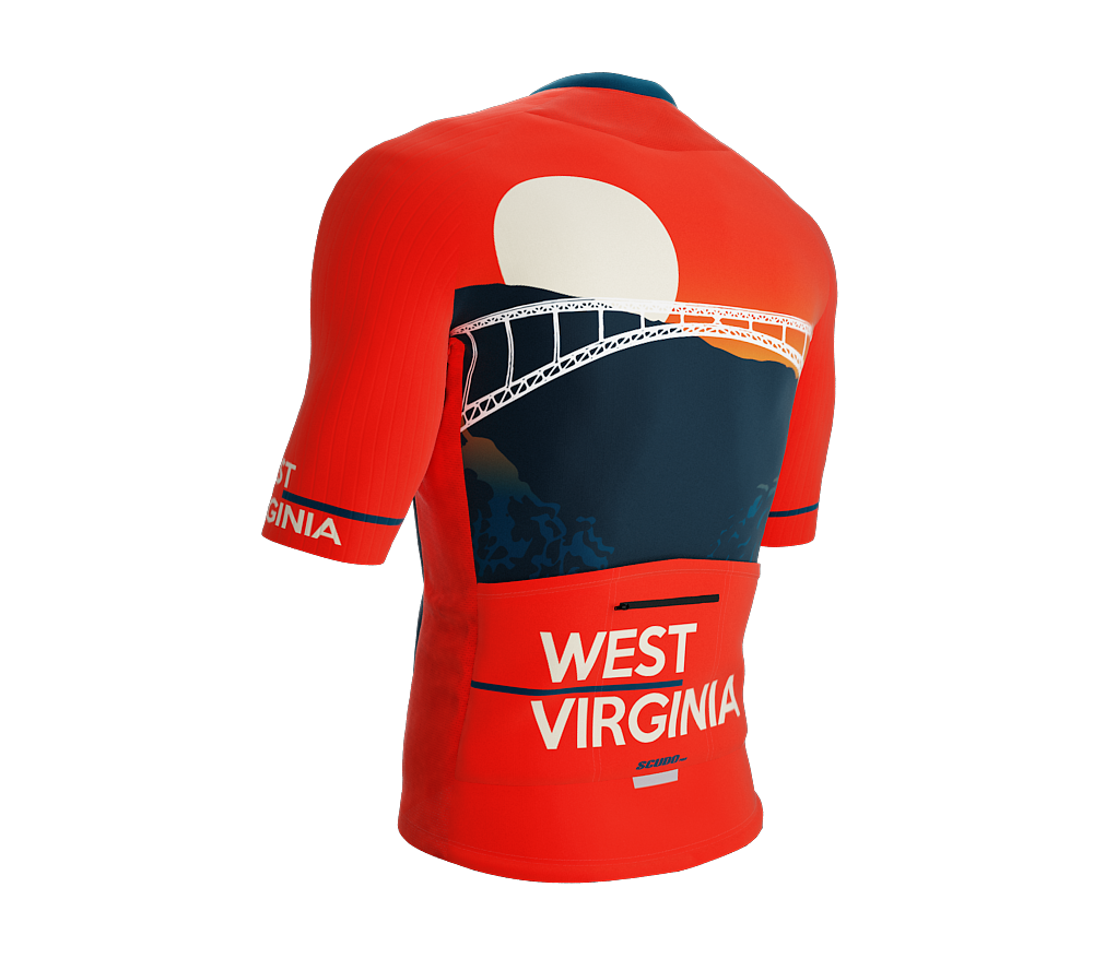 ScudoPro Pro-Elite Short Sleeve Cycling Jersey West Virginia USA State Icon landmark symbol identity  | Men and Women