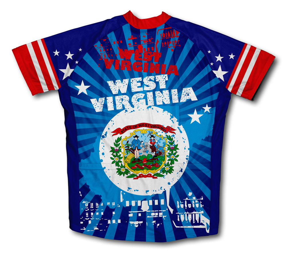West Virginia Short Sleeve Cycling Jersey for Men and Women