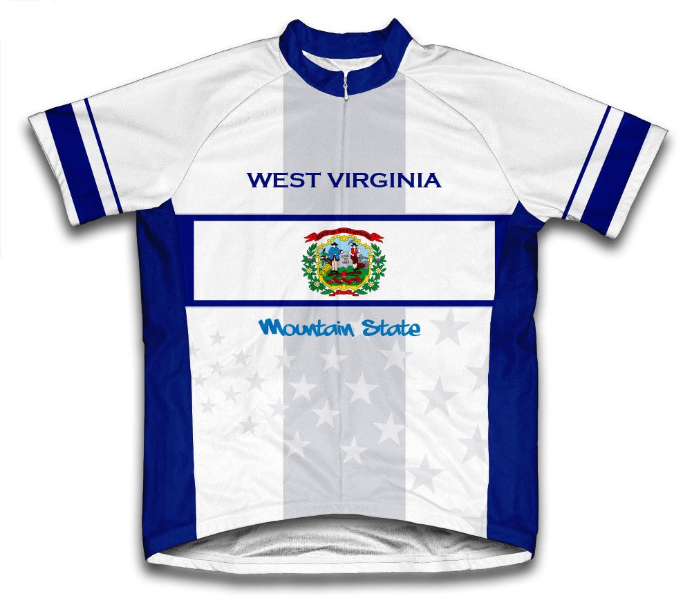 West Virginia Flag Short Sleeve Cycling Jersey for Men and Women