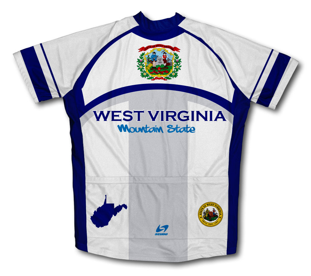West Virginia Flag Short Sleeve Cycling Jersey for Men and Women