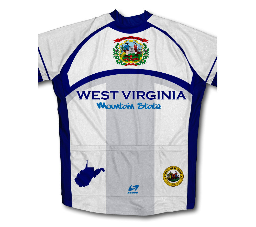 West Virginia Flag Short Sleeve Cycling Jersey for Men and Women